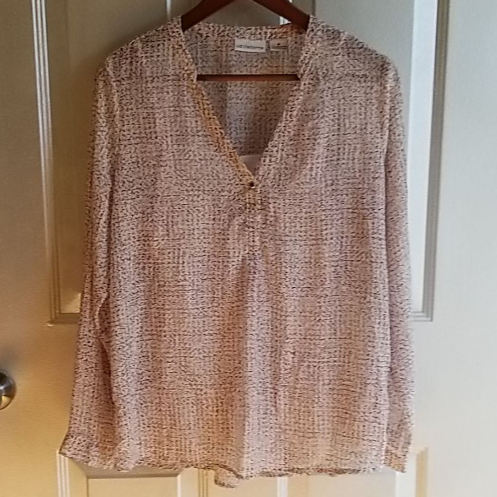 Colorful sheer top with built-in cami